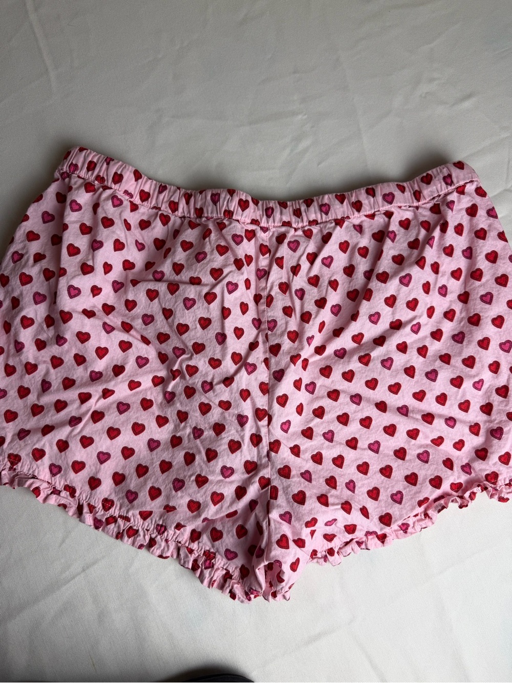 Printfresh Mini Candy Hearts Pintuck Short Set Pink and Red Mini Heart L - Picture 5 of 15